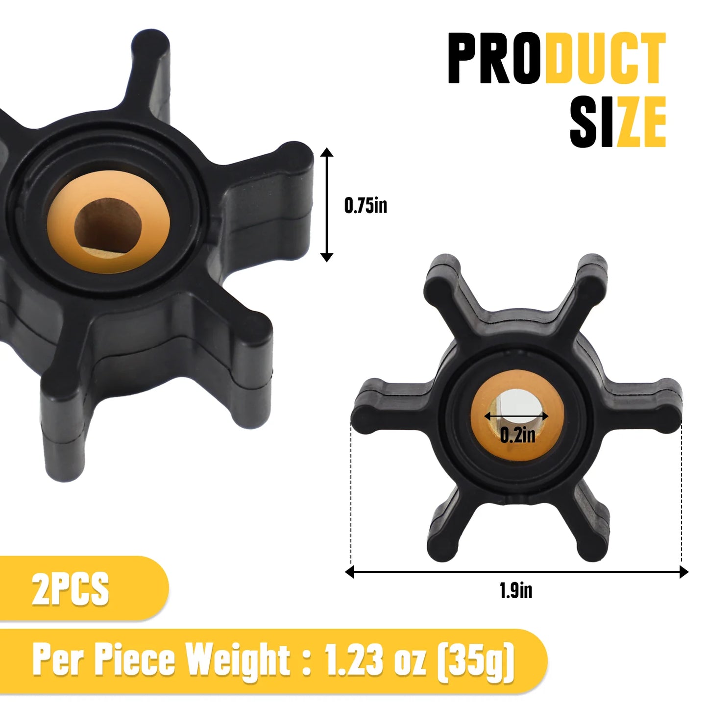 2Pcs Replacement Impeller for Mellif Cordless Water Pump Only (No Water Pump) - FordWalt