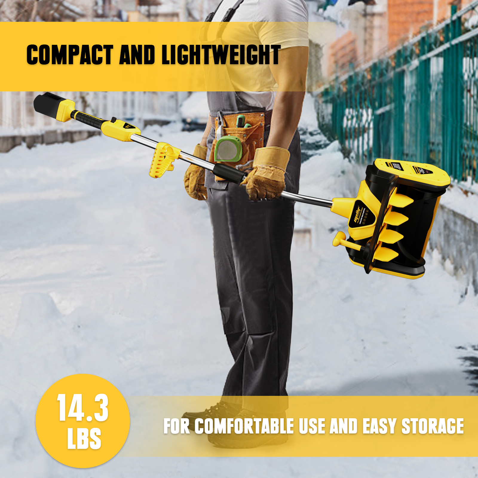 40V Cordless Snow Shovel for Dewalt 20V MAX Battery, Brushless Electric  Power S