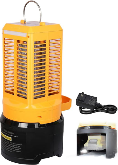 Electric Bug Zapper for Dewalt 20V Battery(Battery Not Included), Powerful Flying Insect Mosquito Flies Killer 20W Blue UV Light Attract, Portable Pest Control Machine for Moth,Fruit Fly,Fungus Gnat,Garage Bug Catcher/Eliminator/Shocker - FordWalt