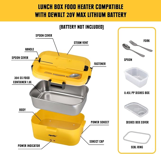 Electric 24 V Lunch Box Food Warmer Heater Container Portable Hot Meal  truck car