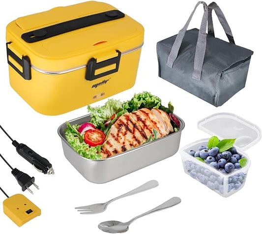 Mellif Leak Proof Electric Lunch Box, Compatible with dewalt 20V Max Battery (Battery NOT Included) 75W 62OZ(1.8L) 10V/12V/24V Portable Lunch Warmer Upgraded Heated Lunch Box  1for Car/Truck/Office - FordWalt