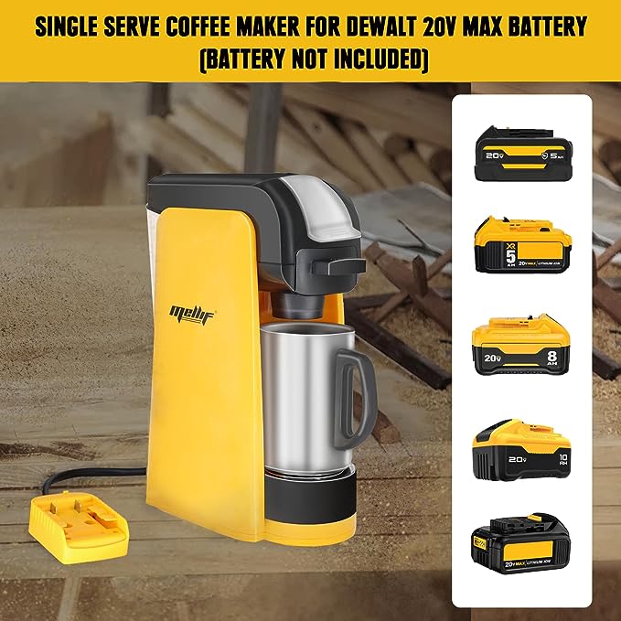 Mellif Portable Coffee Maker for Dewalt 20V Battery(Battery Not Included)
