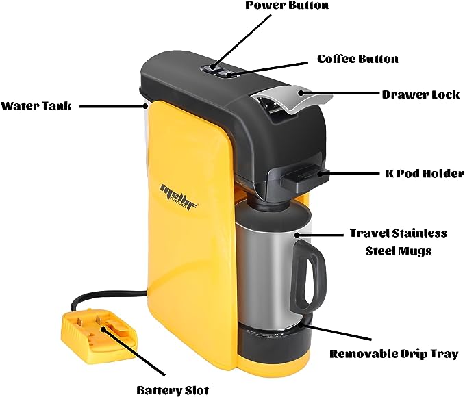 Mellif for Dewalt 20V Max Battery Coffeemaker Cordless Single Serve –  Mellif Tools